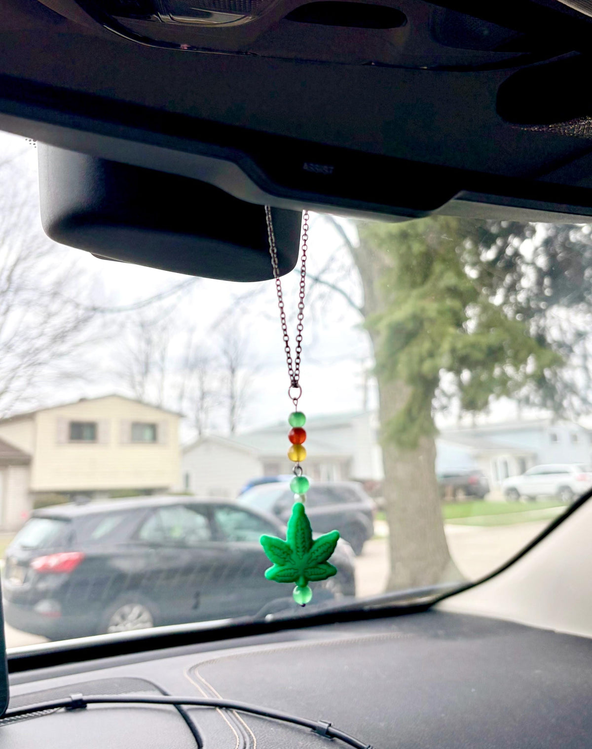 Pot Leaf Rearview Mirror Dangler Accessory