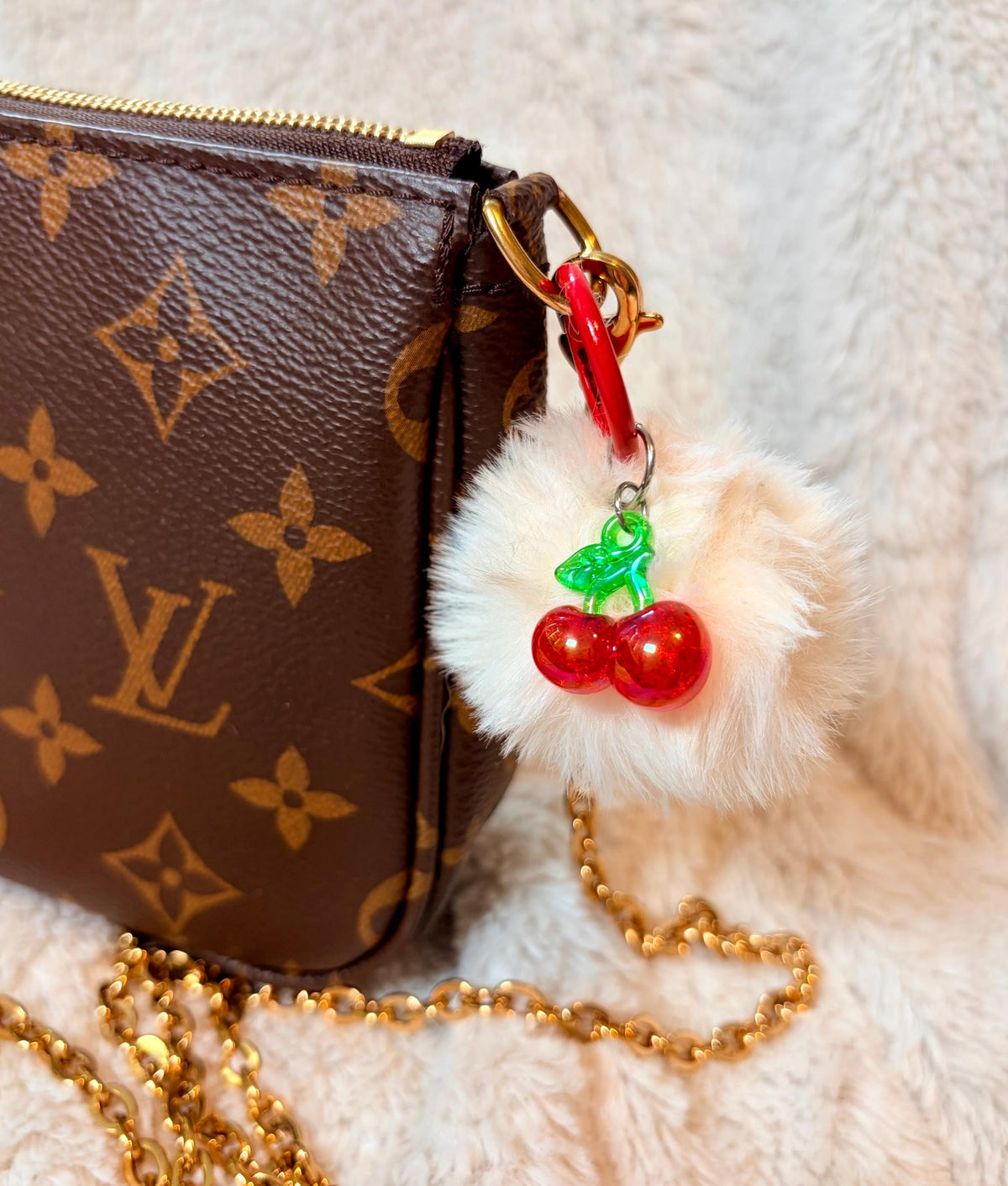 Girly Red Cherry Bag Charm
