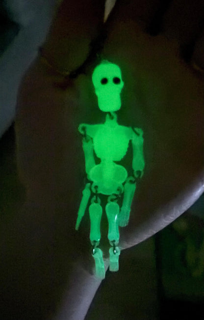 Glow in the Dark Skeleton Rearview Mirror Dangler Accessory