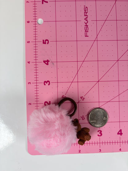 Girly Brown Bear Bag Charm