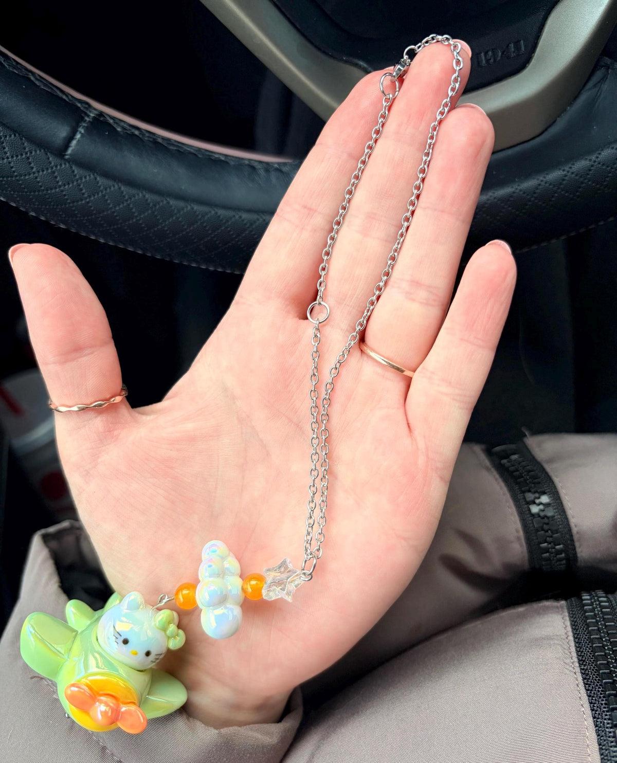 Kitty Airplane Rearview Mirror Dangler Accessory
