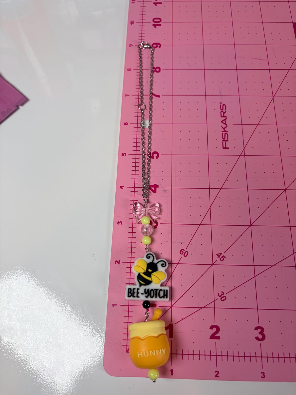 Bee Honey Pot Rearview Mirror Dangler Accessory