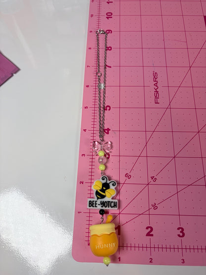 Bee Honey Pot Rearview Mirror Dangler Accessory