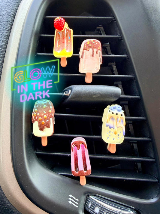 Glow in the Dark Popsicle Car Vent Clips