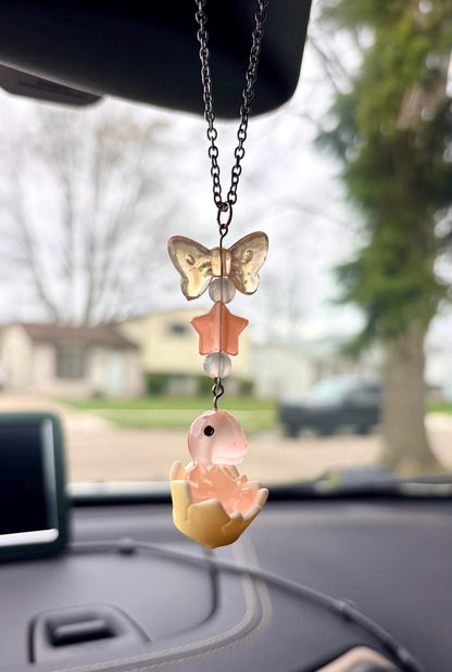 Glow in the Dark Baby Dino Rearview Mirror Dangler Accessory