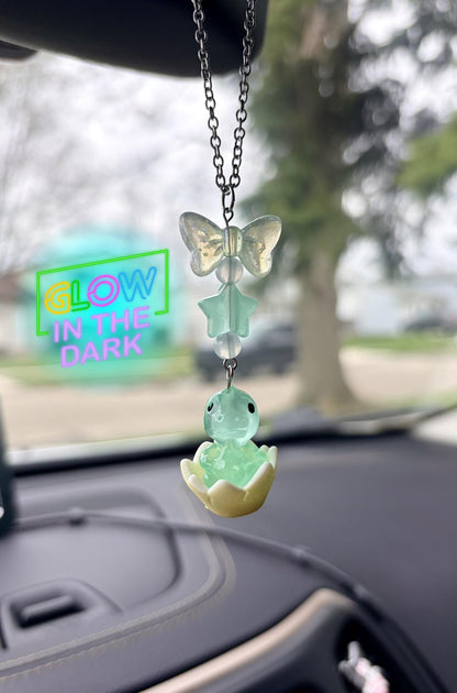 Glow in the Dark Baby Dino Rearview Mirror Dangler Accessory