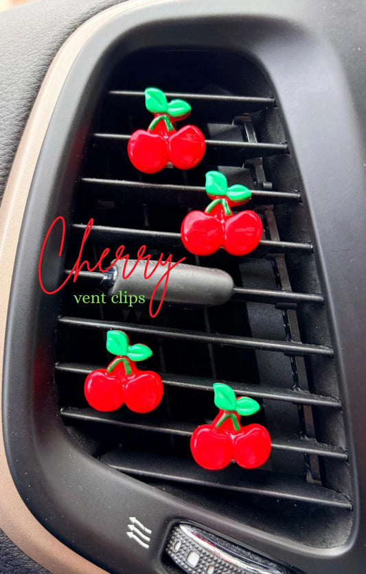 Cherry Car Vent Clips Red Girly Accessories
