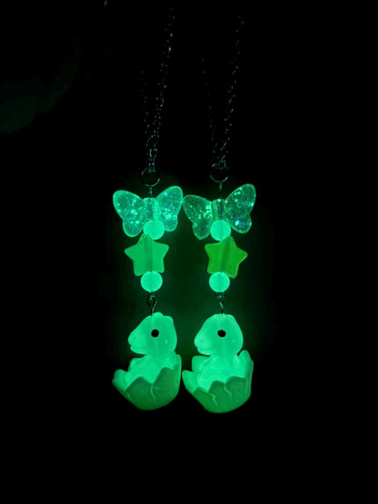 Glow in the Dark Baby Dino Rearview Mirror Dangler Accessory