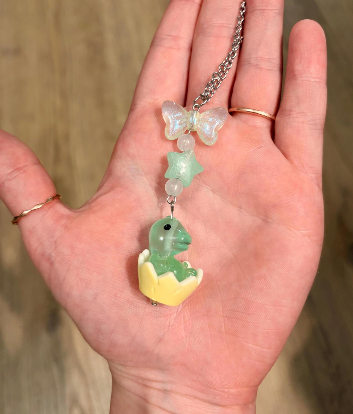 Glow in the Dark Baby Dino Rearview Mirror Dangler Accessory