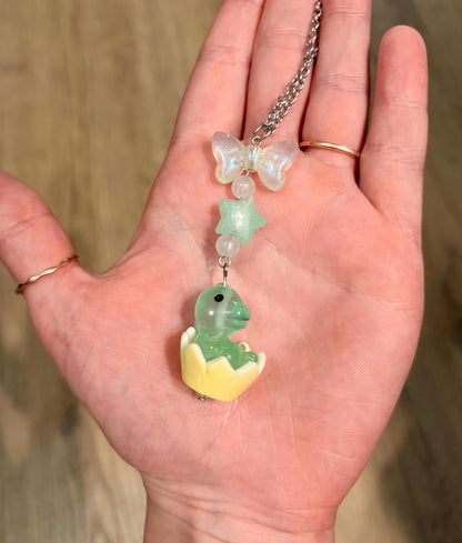 Glow in the Dark Baby Dino Rearview Mirror Dangler Accessory
