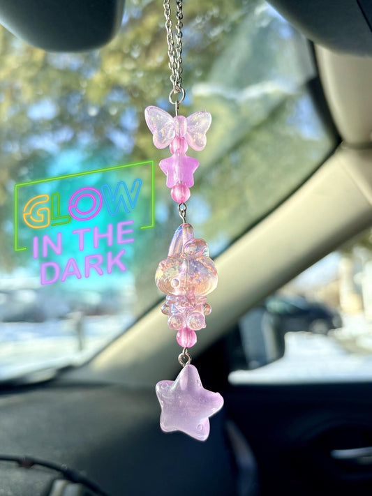Glow in the Dark Kawaii Rearview Mirror Dangler Accessory
