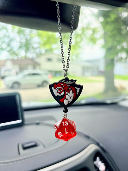 Dragon D20 Dice Rearview Mirror Dangler Accessory