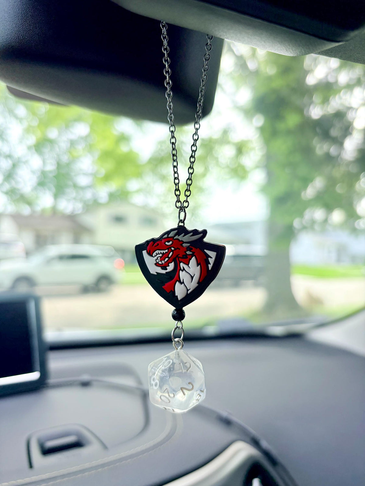 Dragon D20 Dice Rearview Mirror Dangler Accessory
