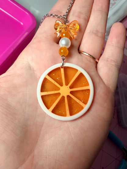 Orange Slice Rearview Mirror Dangler Accessory