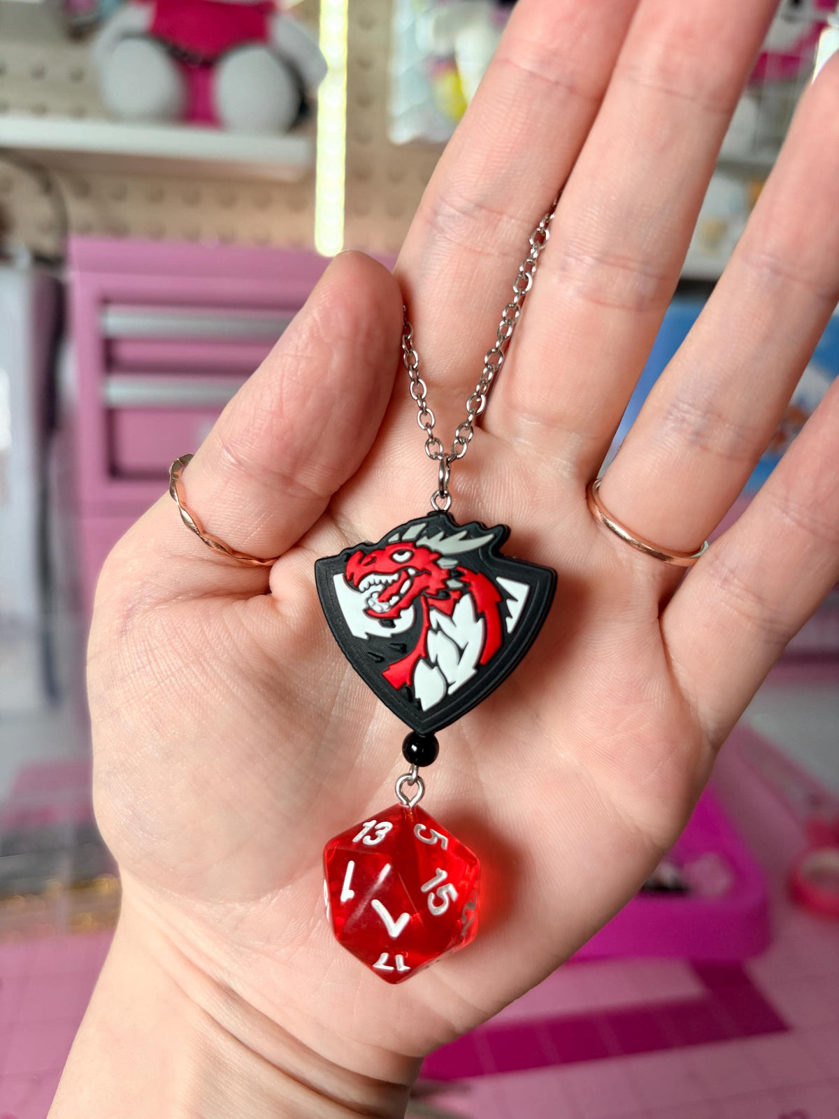 Dragon D20 Dice Rearview Mirror Dangler Accessory