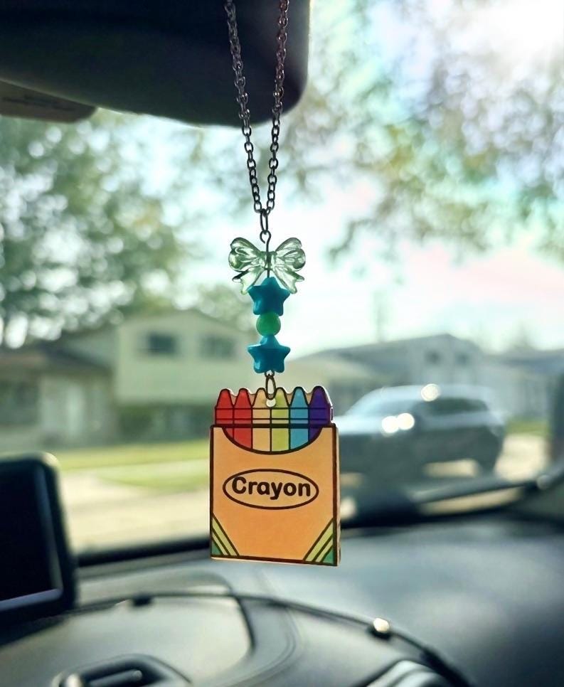 Crayon Box Rearview Mirror Dangler Accessory