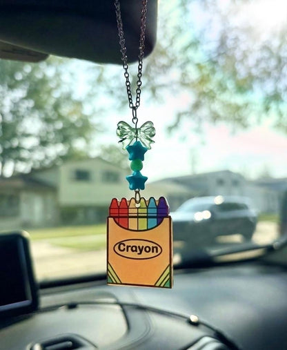 Crayon Box Rearview Mirror Dangler Accessory