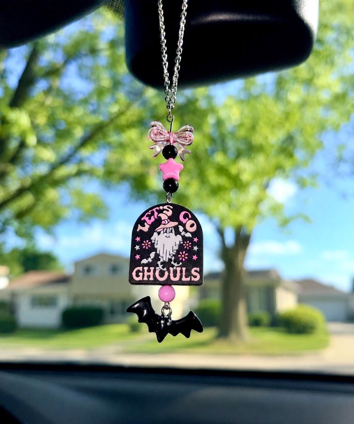 Let’s Go Ghouls Car Rearview Mirror Dangler Accessory