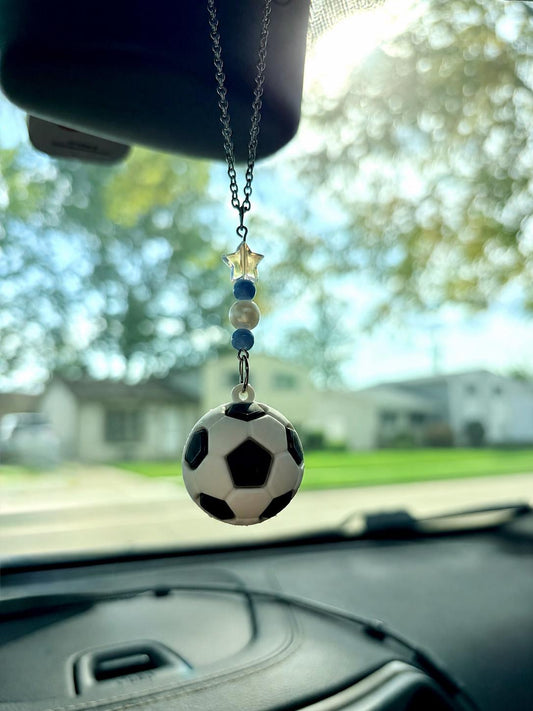 Soccer Ball Rearview Mirror Dangler Accessory