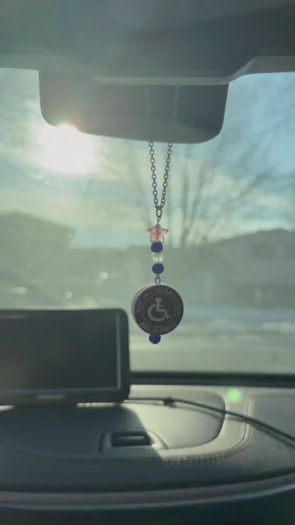 Handicap Awareness Rearview Mirror Dangler Accessory