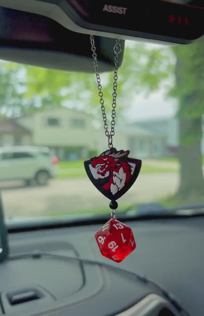 Dragon D20 Dice Rearview Mirror Dangler Accessory