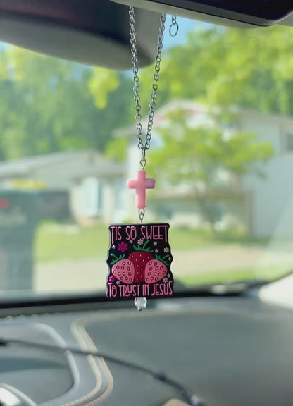 Sweet To Trust in Jesus Rearview Mirror Dangler Accessory
