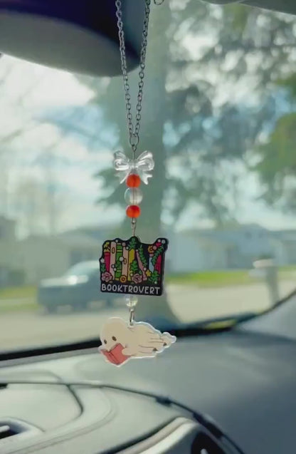 Booktovert Ghost Rearview Mirror Dangler Accessory