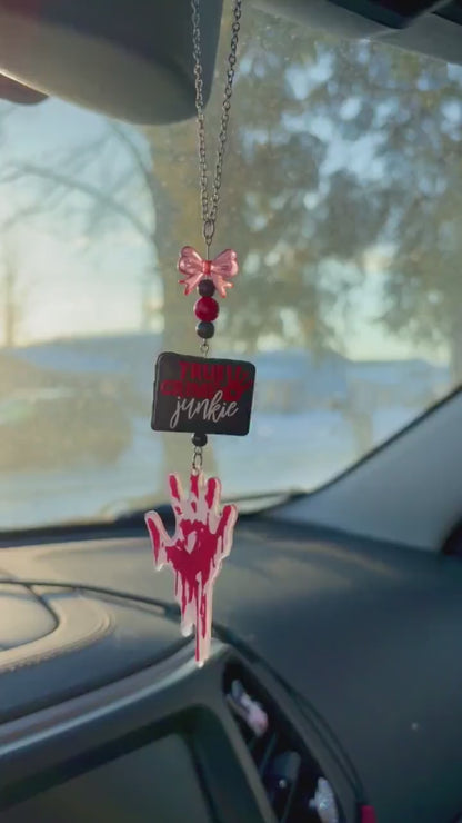 True Crime Junkie Rearview Mirror Dangler Accessory