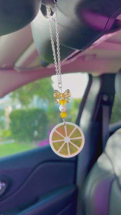 Orange Slice Rearview Mirror Dangler Accessory